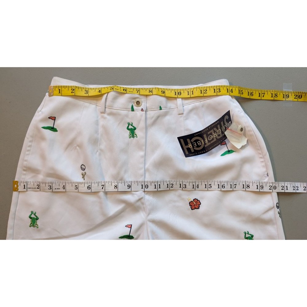 Coral Bay Golf petites white multicolor embroidered Golf capri's 8 petite - Picture 5 of 10